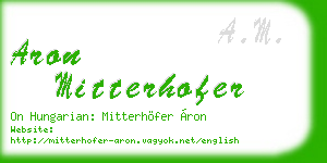 aron mitterhofer business card