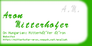 aron mitterhofer business card